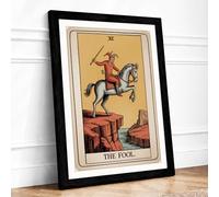The Fool's Precipice Vintage Framed Wall Art Print A4 Black