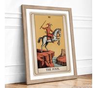 The Fool's Precipice Vintage Framed Wall Art Print A4 Oak