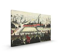 The Football Match LS Lowry CANVAS Premium Stretched with Metal Hanger in Various Sizes (Football Match, CANVAS - size 36 x 26 Inch)