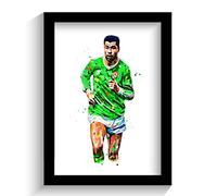 The Football Print Room Ireland Paul Mcgrath Hand Drawn Framed Illustration Print Poster