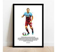 The Football Print Room WEST HAM UNITED | MARK NOBLE QUOTE | HAND DRAWN FRAMED ILLUSTRATION PRINT POSTER