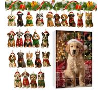The for Christmas, 2D Acrylic Advent Decoration in Dog Shape - Christmas Tree Decorations for Dogs from 24 Days - for Home Tree Desk Party Window Door