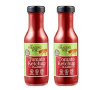 The Foraging Fox Classic Tomato Ketchup - 100% Natural, Lower Sugar & Vegan Friendly - No Artificial Sweeteners, Gluten & Dairy Free - Gourmet Plant Based Condiment - 2 x 255g Bottles
