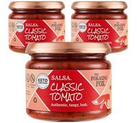 The Foraging Fox Classic Tomato Salsa - 100% Natural, No Refined Sugar, Keto & Vegan Friendly - Low Carb, Gluten Free Mexican Dipping Sauce - 3-Pack (295g)