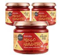 The Foraging Fox Mango Habanero Salsa - 100% Natural, No Refined Sugar, Keto & Vegan Friendly - Spicy Sweet Low Carb, Gluten Free Mexican Dipping Sauce - 3-Pack (295g)