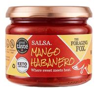 The Foraging Fox Mango Habanero Salsa - 100% Natural, No Refined Sugar, Keto & Vegan Friendly - Spicy Sweet Low Carb, Gluten Free Mexican Dipping Sauce - 1-Pack (295g)