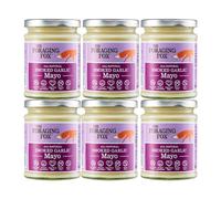 The Foraging Fox Smoked Garlic Mayo - 100% Natural, Free Range Egg - Certified Keto & Paleo Friendly - No Added Sugar, Gluten & Dairy Free - Gourmet Smoked Garlic Aioli Burger Sauce - 6 x 240g Jars