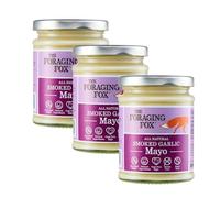 The Foraging Fox Smoked Garlic Mayo - 100% Natural, Free Range Egg - Certified Keto & Paleo Friendly - No Added Sugar, Gluten & Dairy Free - Gourmet Smoked Garlic Aioli Burger Sauce - 3 x 240g Jars