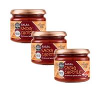 The Foraging Fox Smoky Chipotle Salsa - 100% Natural, No Added Sugar, Keto & Vegan Friendly - Low Carb, Gluten Free Dipping Sauce - 3-Pack (295g)