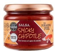 The Foraging Fox Smoky Chipotle Salsa - 100% Natural, No Refined Sugar, Keto & Vegan Friendly - Low Carb, Gluten Free Dipping Sauce - 1-Pack (295g)