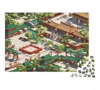 The Forbidden City 1000 Piece Jigsaw Puzzle Recyclable Paper Courtyard Puzzle for Adults Fun Present & Activity for Home Great Gift Idea for Men 38x26cm/1000pcs