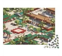 The Forbidden City Jigsaw Puzzle 1000 Pieces Recycled Courtyard Puzzles for Kids Parent Child Game Props Developing Children‘s Intelligence Educational 52x38cm/1000pcs