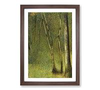 The Forest at Pontaubert by Georges Seurat Framed Wall Art Print A2 Walnut