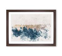 The Forest at Sunset Watercolour Framed Print | A2 Walnut Framed Wall Art | Ready to Hang | Modern Landscape Picture | Living Room Bedroom Lounge Office