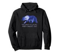 The Forest Is Calling I Must Go Bear Moon Wilderness Pullover Hoodie