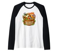 The Forest Provides Mushroom Forager Basket Nature Art Raglan Baseball Tee