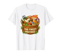 The Forest Provides Mushroom Forager Basket Nature Art T-Shirt