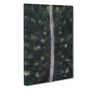 The Forest Road In Sweden Canvas Print | Gallery Wrapped 30mm Frame Wall Art | 30x20 inches | Ready to Hang | Modern Landscape Picture | Living Room Bedroom Lounge Office