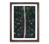 The Forest Road in Sweden Painting Framed Print | A2 Walnut Framed Wall Art | Ready to Hang | Modern Landscape Picture | Living Room Bedroom Lounge Office