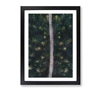 The Forest Road In Sweden Painting Modern Framed Print | A4 Black Framed Wall Art | Ready to Hang | Modern Landscape Picture | Living Room Bedroom Lounge Office