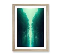 The Forest Tunnel Framed Print | A3 Oak Framed Wall Art | Ready to Hang | Modern Landscape Picture | Living Room Bedroom Lounge Office