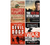 The Forgotten Highlander, The Red On Revolution, Devil Dogs & [Hardcover] War How Conflict Shaped Us 4 Books Collection Set