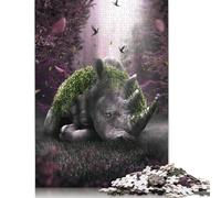 The Forgotten Rhino Jigsaw Puzzles Puzzle for Adults Kids. 1000 Piece Impossible Challenge Toy Educational Games Home Decoration for Educational Games Gifts 1000pcs (75x50cm)
