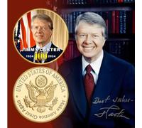 The Former U.S. President Jimmy Carter Coin Golden Plated Collectible Gift Challenge Coins Art Commemorative Medal