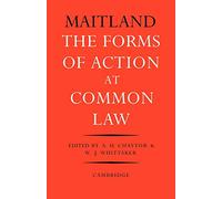 The Forms of Action at Common Law: A Course of Lectures