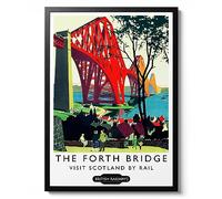 The Forth Bridge Print, Scotland Travel Poster, Vintage UK Railway Wall Art, Retro tourism Postcard Home Decor Gift Idea, Archival Matte, A3 (Print Only) - 42x29.7cm