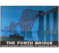 The Forth Bridge - Railway Travel Poster Wall Plaque Decor Outdoor Indoor Panel Vintage Retro Metal Tin Sign in 3 Sizes or Fridge Magnet-, A4