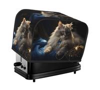 The Fortune Cat toaster cover is suitable for 2 small toaster covers with wide slots and comes with a storage pocket to meet diverse baking needs.