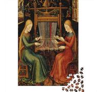 The Fortunes Sitting at A Loom Jigsaw Puzzles for Adults And Kids. 1000 Pieces Medieval Style Whimsical Challenge Toy Educational Game Home Decor 38x26cm/1000pcs