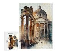 The Forum Rome Watercolor - Displayable Picture Puzzle, 500 PCS, Gift for Winter Evenings, for Screen-Free Relaxation at Home