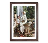 The Fountain Framed Print | A2 Walnut Framed Wall Art | Ready to Hang | Modern Nature Picture | Living Room Bedroom Lounge Office