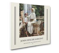 The Fountain, Villa Torlonia By John Singer Sargent Canvas Print | Gallery Wrapped 30mm Frame Wall Art | 20x20 inches | Ready to Hang | Classic Picture | Living Room Bedroom Lounge Office