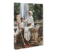The Fountain, Villa Torlonia By John Singer Sargent Canvas Print | Gallery Wrapped 30mm Frame Wall Art | 30x20 inches | Ready to Hang | Classic Picture | Living Room Bedroom Lounge Office