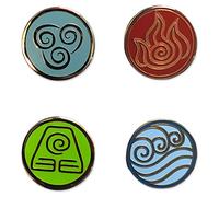 The Four Bending Arts Pin Set - Avatar The Last Airbender Collectible Pins, S, Metal, no gemstone