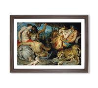 The Four Continents by Peter Paul Rubens Framed Print | A2 Walnut Framed Wall Art | Ready to Hang | Modern Nature Picture | Living Room Bedroom Lounge Office