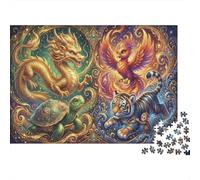 The Four Divine Beasts 1000 Piece Jigsaw Puzzle,Adults & Kids 14+,Stress Relief,Home Wall Decor,Impossible Challenge,Premium Cardboard,Gift Idea,Educational Toy 70x50cm