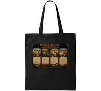 The Four Gospels Overview Natural Cotton Tote Bag Black