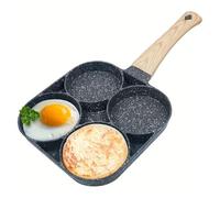 The Four-Hole Non-Stick Egg Frying Pan is Easy to Clean, Heat-Resistant and Durable