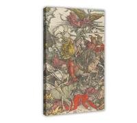 The Four Horsemen, 23 by Albrecht Dürer 1498 Canvas Poster Wall Art Decor Print Picture Paintings for Living Room Bedroom Decoration Frame-style 08x12inch(20x30cm)