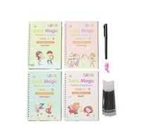 The Four Piece Set Of Enlightenment Education Magic Groove Writing Practice Book Is Reusable And Suitable For Home Classrooms(English version)