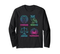The Four Pillars of Stoicism Meditation and Mindfulness Long Sleeve T-Shirt