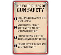 The Four Rules Of Gun Safety Vintage Tin Signs Treat Every Firearm As If It Were Loaded Rustic Tin Signs Military Poster for Home Cafe Bar Shop Garage Man Cave 8 x 12 Inches