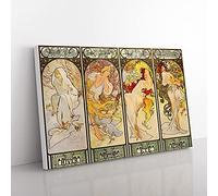 The Four Seasons by Alphonse Mucha Canvas Wall Art Print 30x20 Inch
