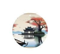 The Four Seasons Of Pattern Car Air Fresheners 6 Pcs Round Shape Hanging Aromatherapy Tablets Scented Fresheners For Bedroom Bathroom