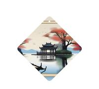 The Four Seasons Of Pattern Car Air Fresheners 6 Pcs Square Hanging Aromatherapy Tablets Scented Fresheners For Bedroom Bathroom