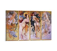 The Four Seasons Poster by Alphonse Mucha Posters Art Poster Canvas Painting Decor Wall Print Photo Home Modern Decorative Posters 24x36inch(60x90cm)